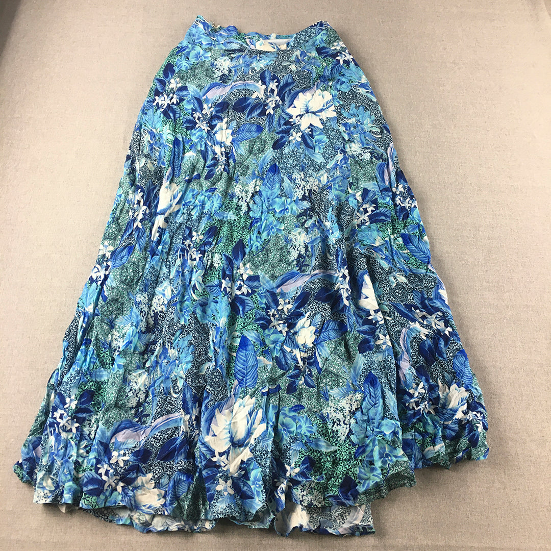 Forever New Womens Maxi Skirt Size 8 Blue Floral