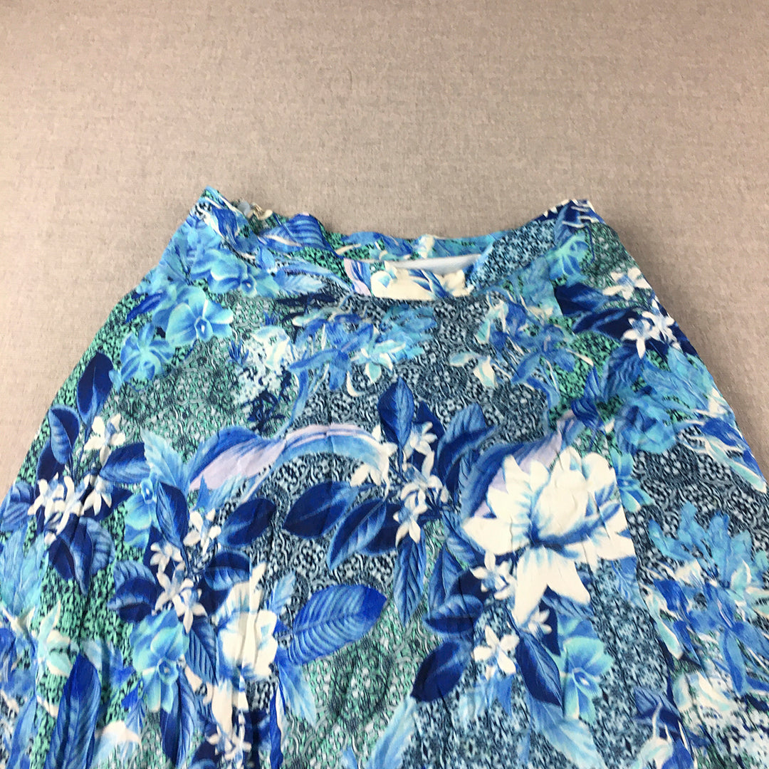 Forever New Womens Maxi Skirt Size 8 Blue Floral