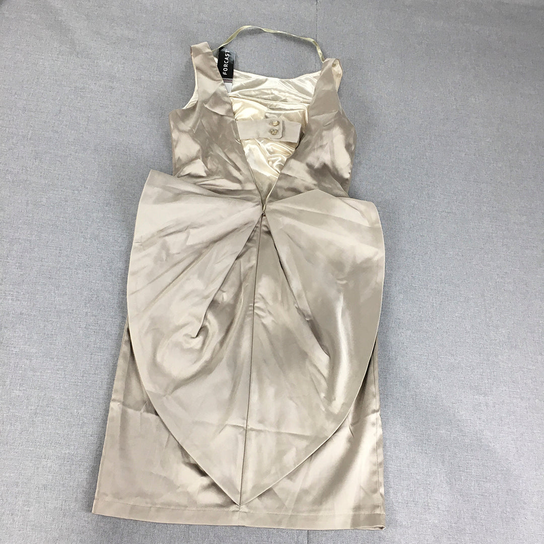 NEW Forcast Womens Mini Dress Size 6 Gold Sleeveless Pencil