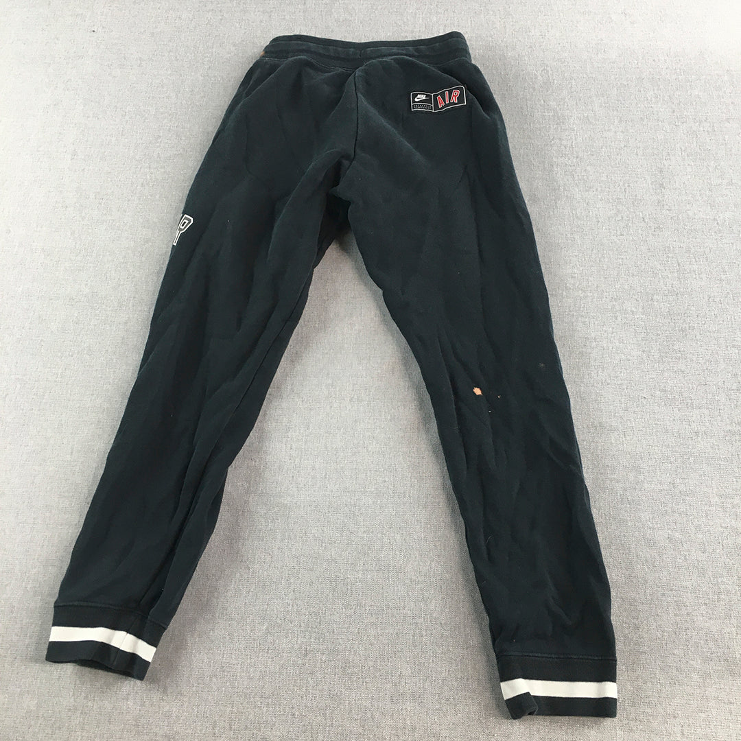 Nike Air Kids Boys Jogger Pants Youth Size S Black Logo Jogger