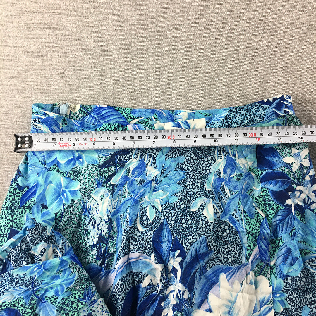 Forever New Womens Maxi Skirt Size 8 Blue Floral