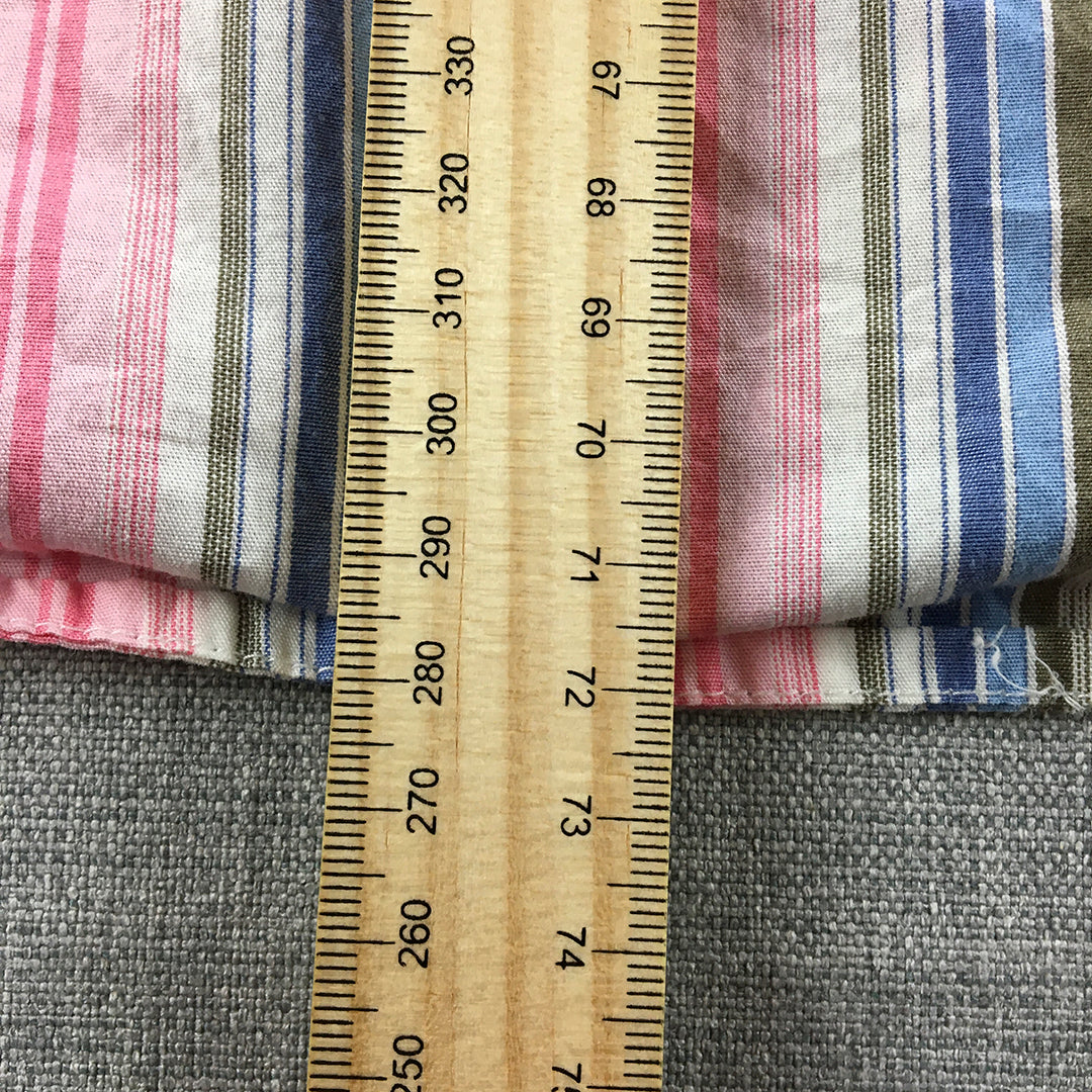 Vintage Gap Mens Shirt Size M Pink Striped Long Sleeve Button-Up Pocket