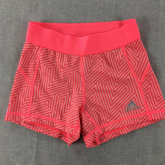 Adidas Techfit Womens Shorts Size XS Pink Logo Climalite Athletic Gym