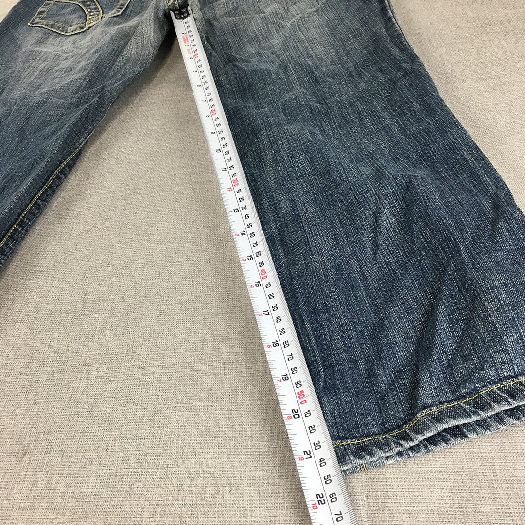 7 For All Mankind Womens Capri Jeans Size 28 Blue Cropped Light Wash Denim