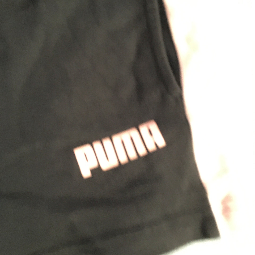 Puma Kids Girls Shorts Youth Size XL Black Pink Logo Elastic Waist 12 - 14 Years