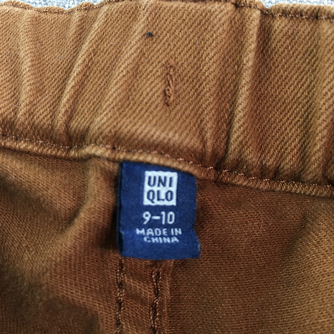 Uniqlo Kids Boys Chino Pants Size 9 - 10 Brown Pockets Trousers