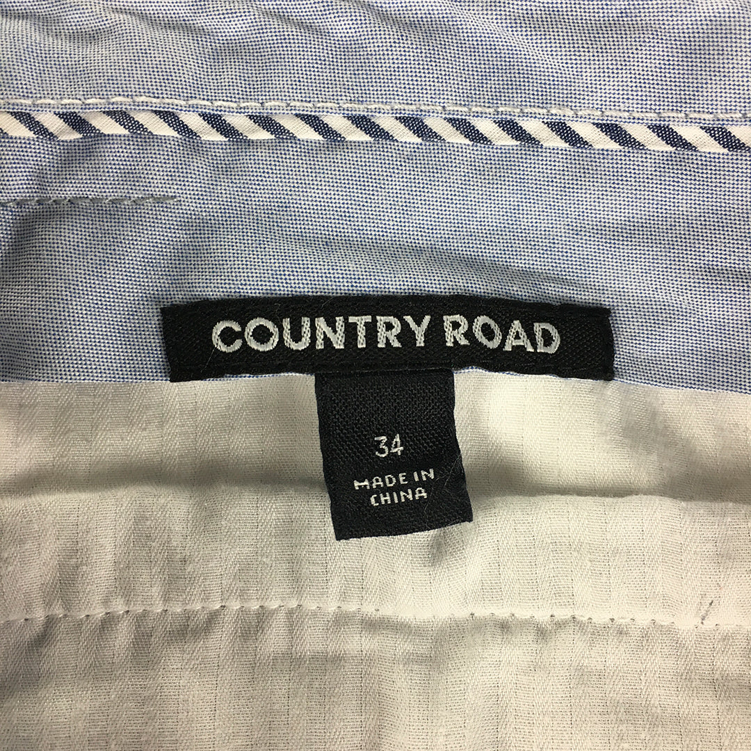 Country Road Mens Chino Pants Size 34 Grey Pockets Trousers