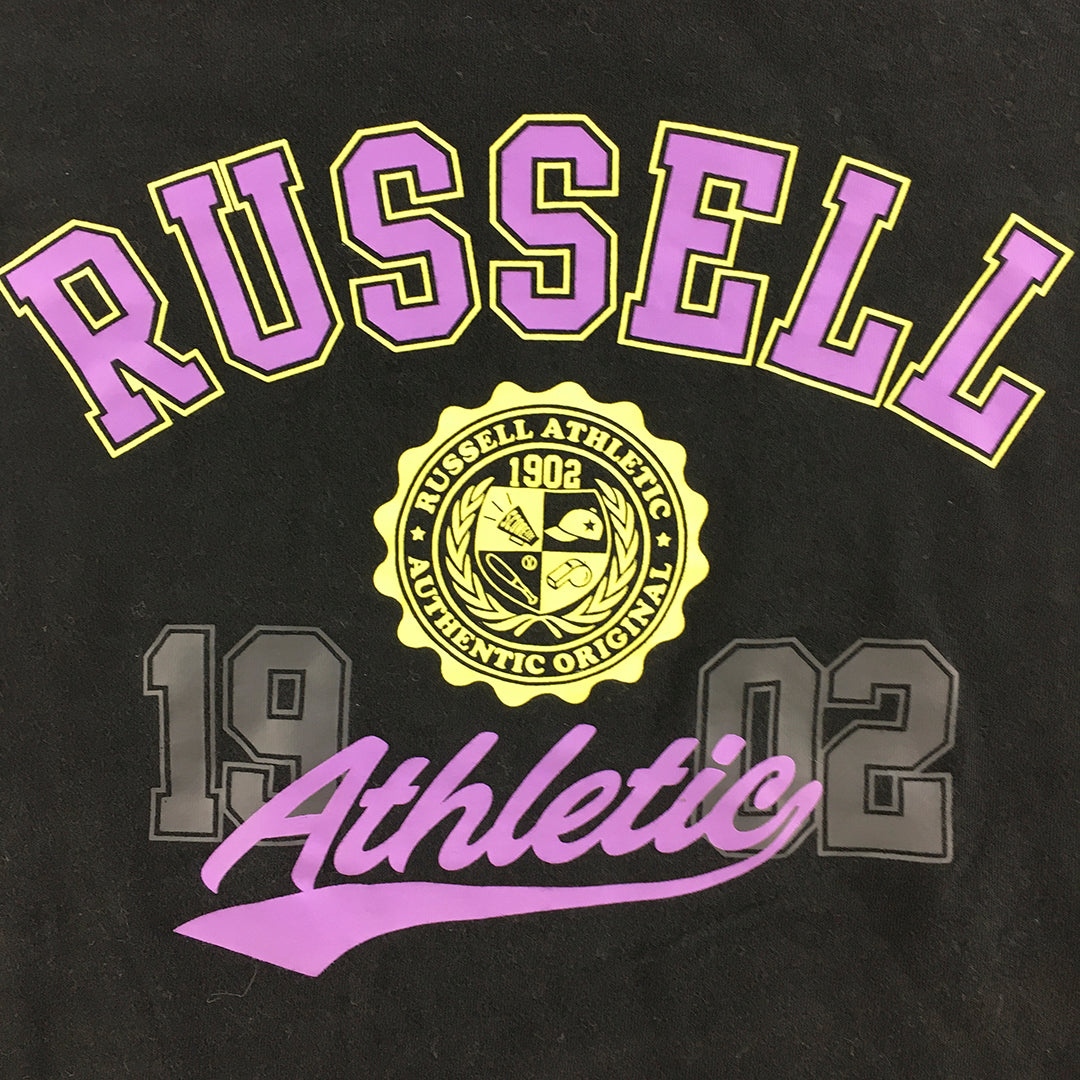 Russell Athletic Kids Girls T-Shirt Size 14 (Youth L) Black Logo Top