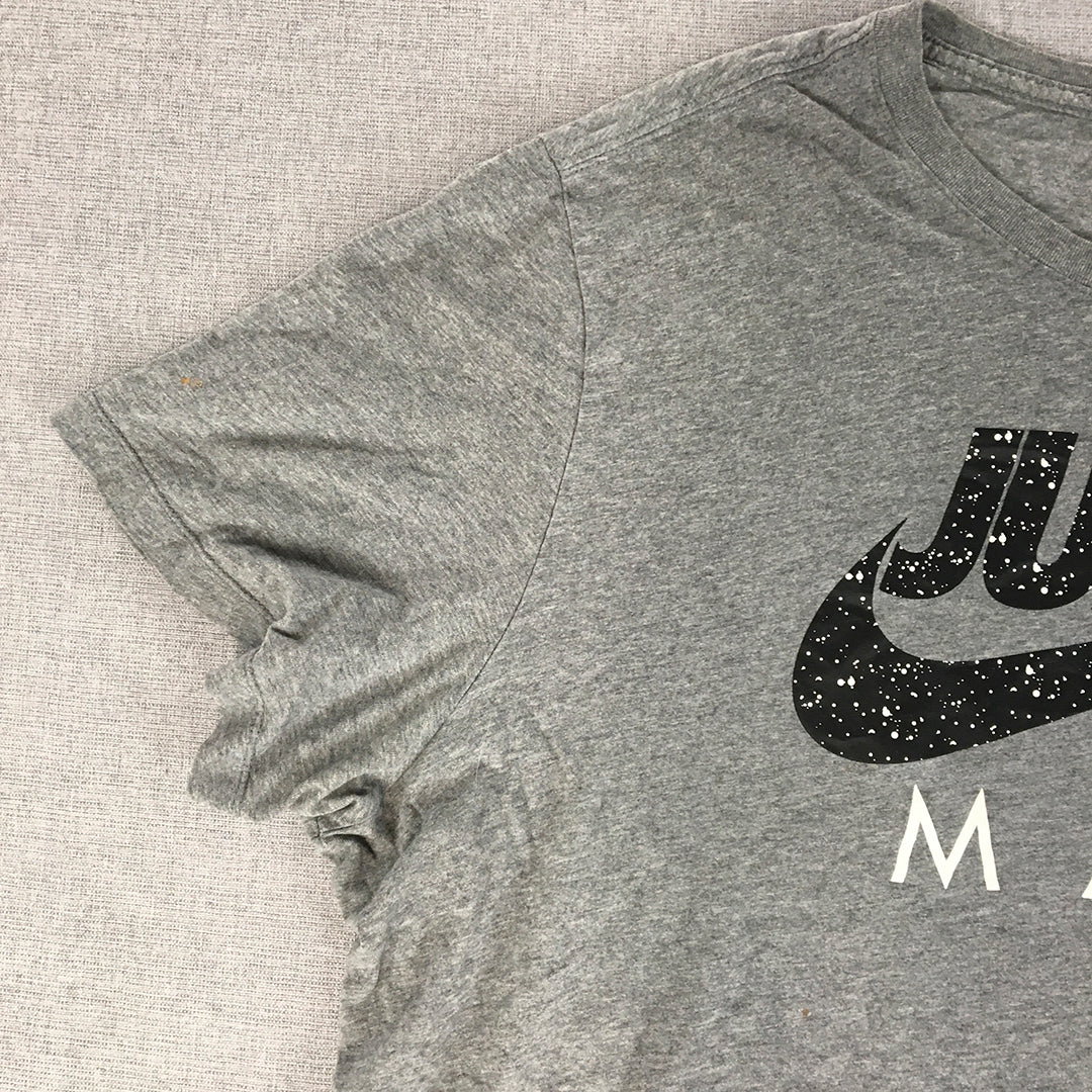 Nike Air Jordan Mens T-Shirt Size 2XL Grey Jump Man Logo Short Sleeve Tee