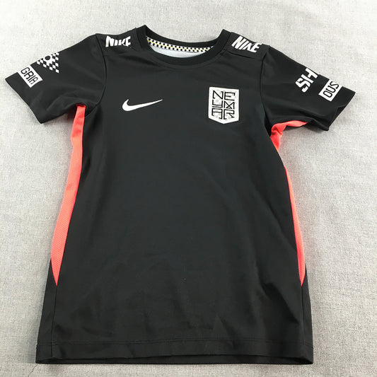 Nike Neymar Kids Boys T-Shirt Youth Size XS Black Football Jersey Logo Top