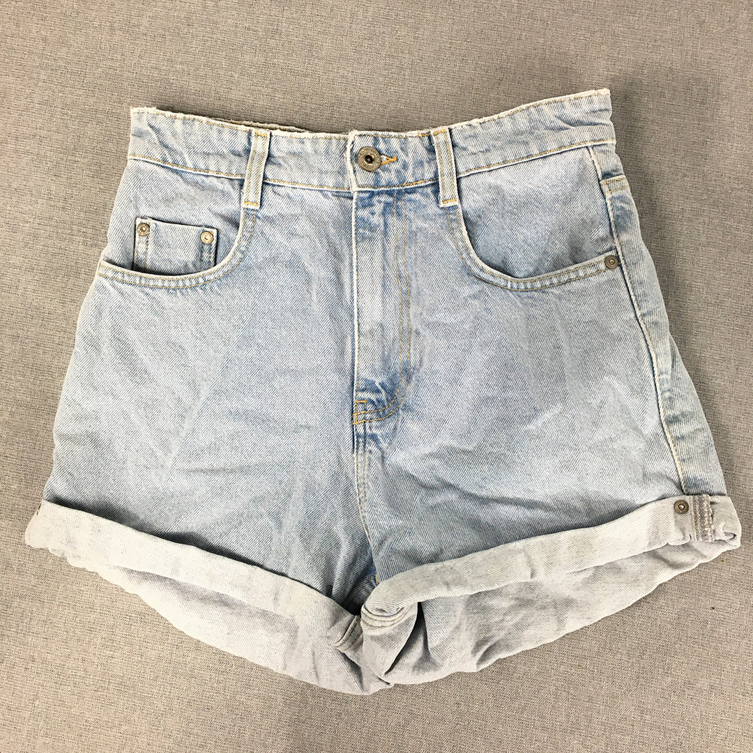 Zara Womens Denim Shorts Size 4 Light Wash Blue Bermuda Jorts