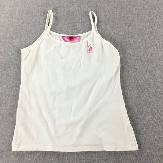 Beverly Hills Polo Club Kids Girls Camisole Youth Size L White Embroidered Logo