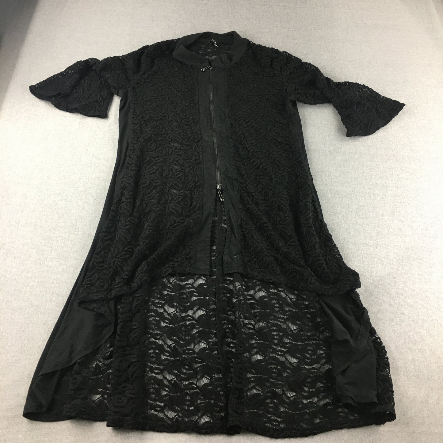 Taking Shape Womens Dress Size XXS Black Zip-Up Midi Short Sleeve TS