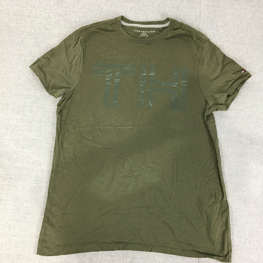 Tommy Hilfiger Mens T-Shirt Size XS Green Short Sleeve Crew Neck Logo Tee