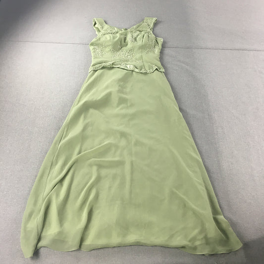 May Queen Couture Womens Dress Size M Green Formal Gown Long Length USA