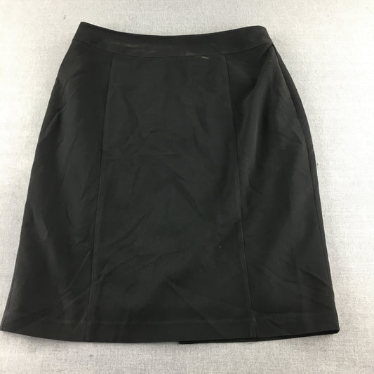 Basque City Womens Midi Skirt Size 14 Black Straight