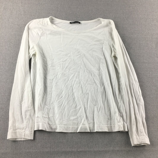 Zara Womens Shirt Size M White Long Sleeve Pullover Top