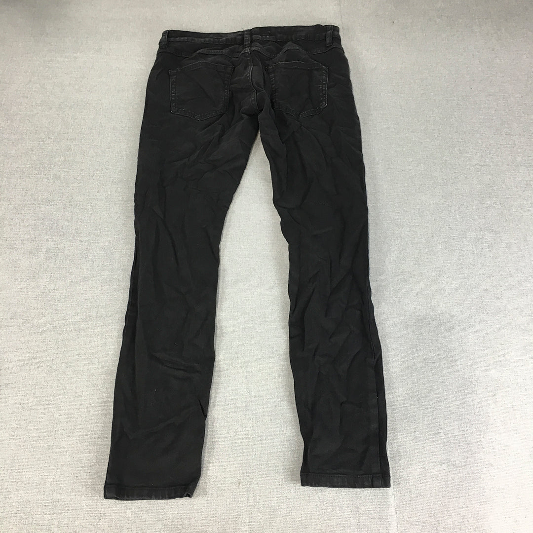 Baxter Womens Skinny Jeans Size 10 (W28 x L28) Black Spray On Denim