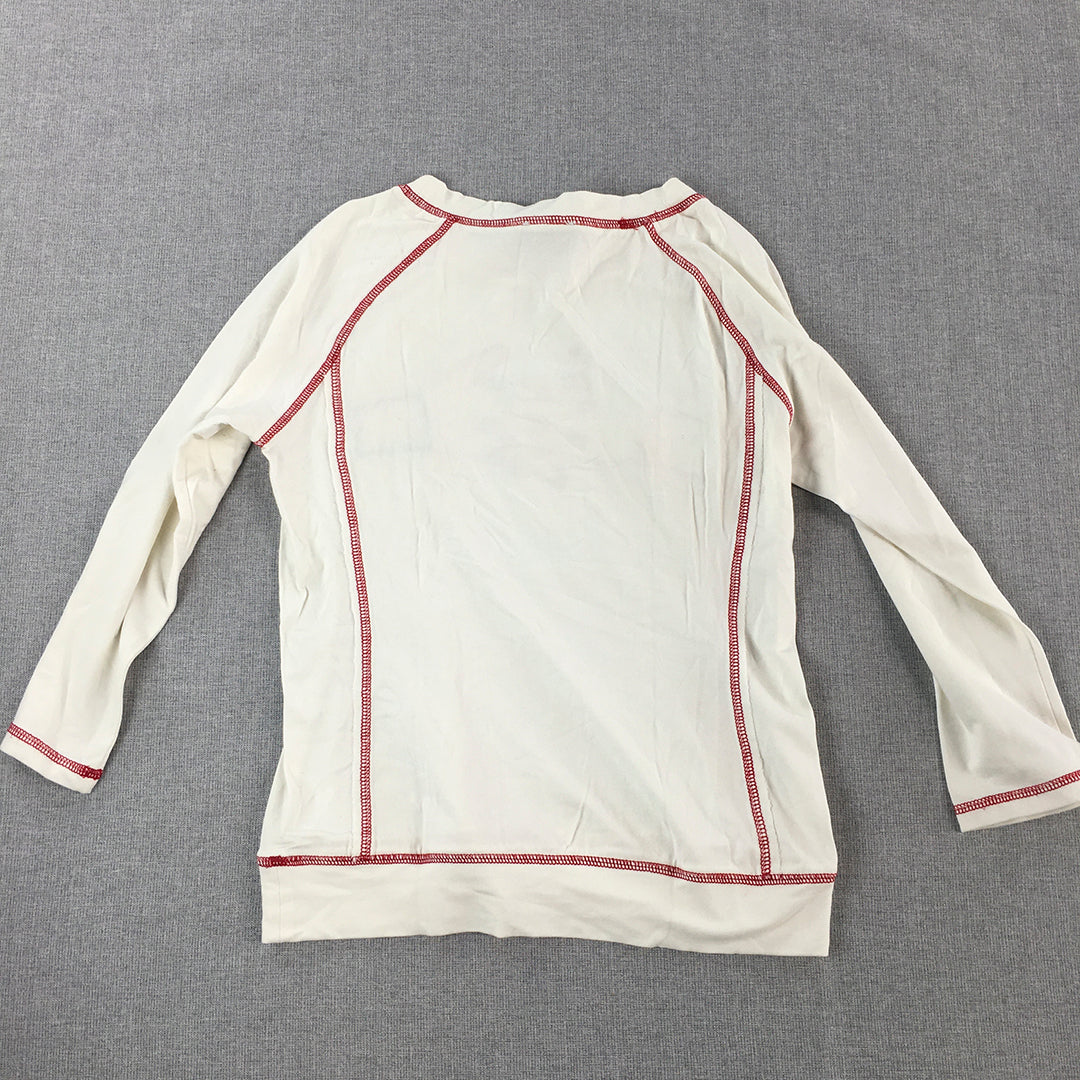 Vintage Deby Debo Womens Top Size S White Long Sleeve Pullover Shirt