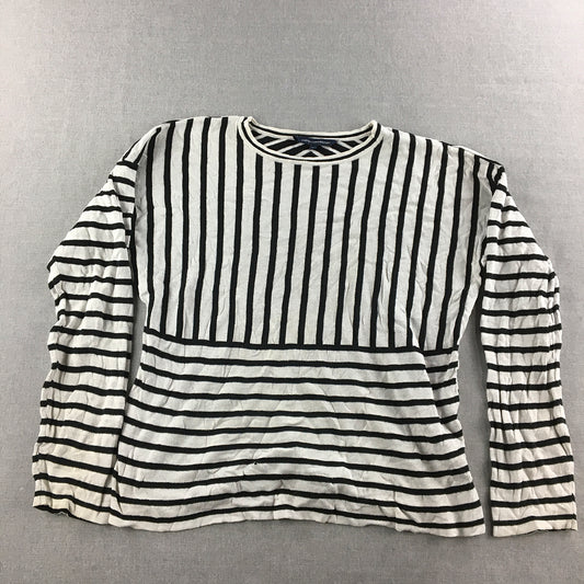 French Connection Womens Knit Sweater Size M Black White Striped Jumper