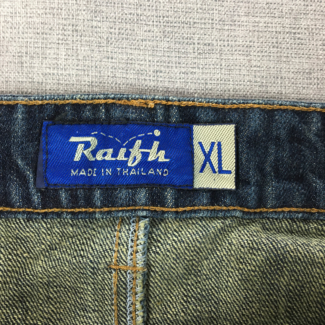 Raith Womens Denim Mini Skirt Size XL Blue Pockets Straight