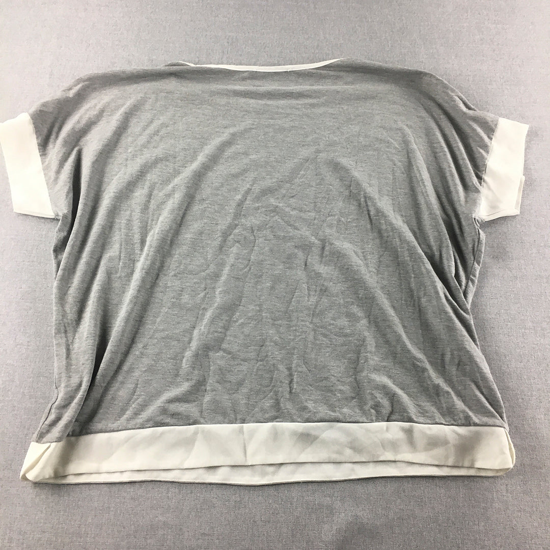 Atmos & Here Womens Top Size 14 Grey Knit Crew Neck Shirt