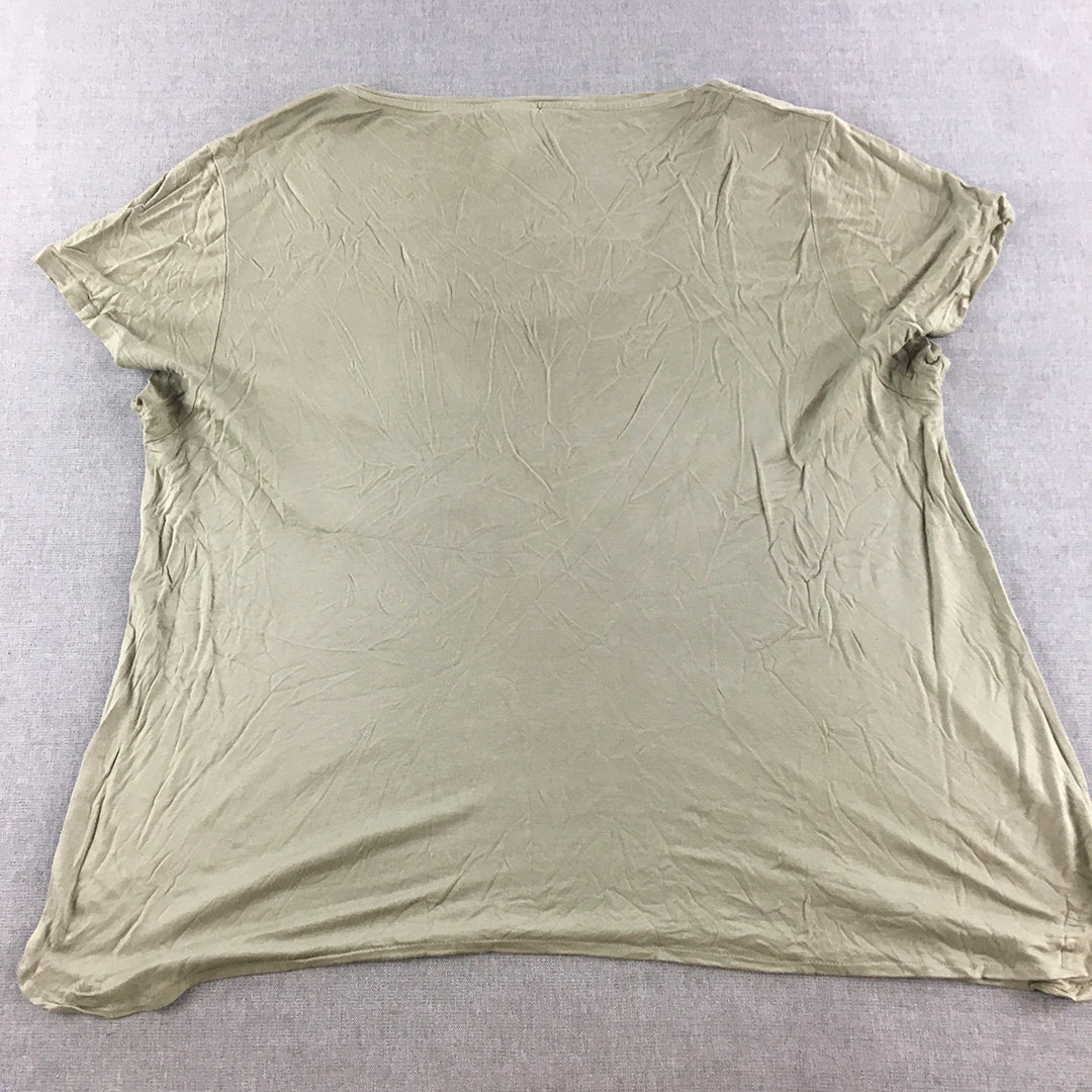 H&M Womens T-Shirt Size L Green Short Sleeve Top