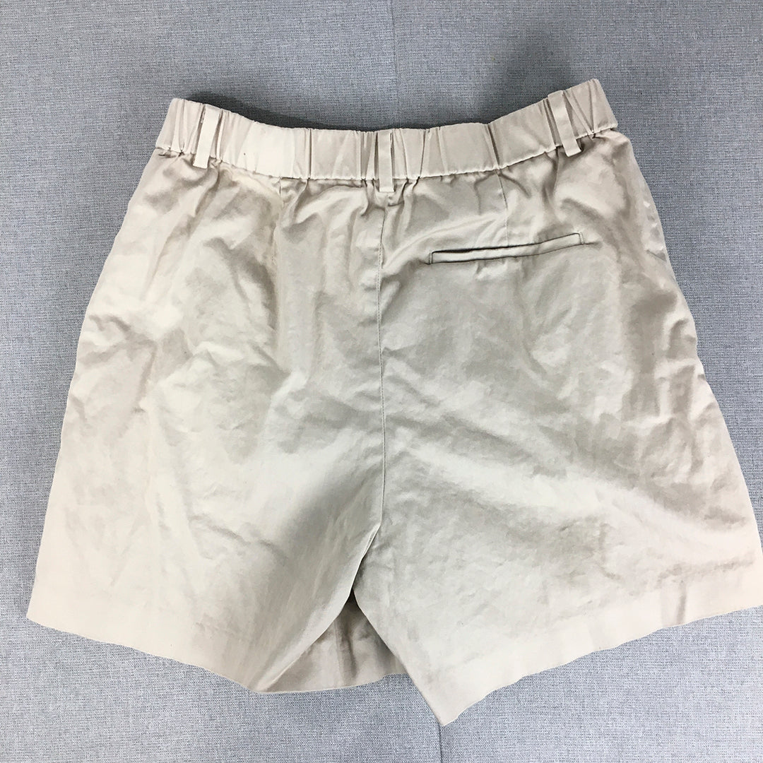 Uniqlo Womens Bermuda Shorts Size M Grey Elastic Waist Pockets