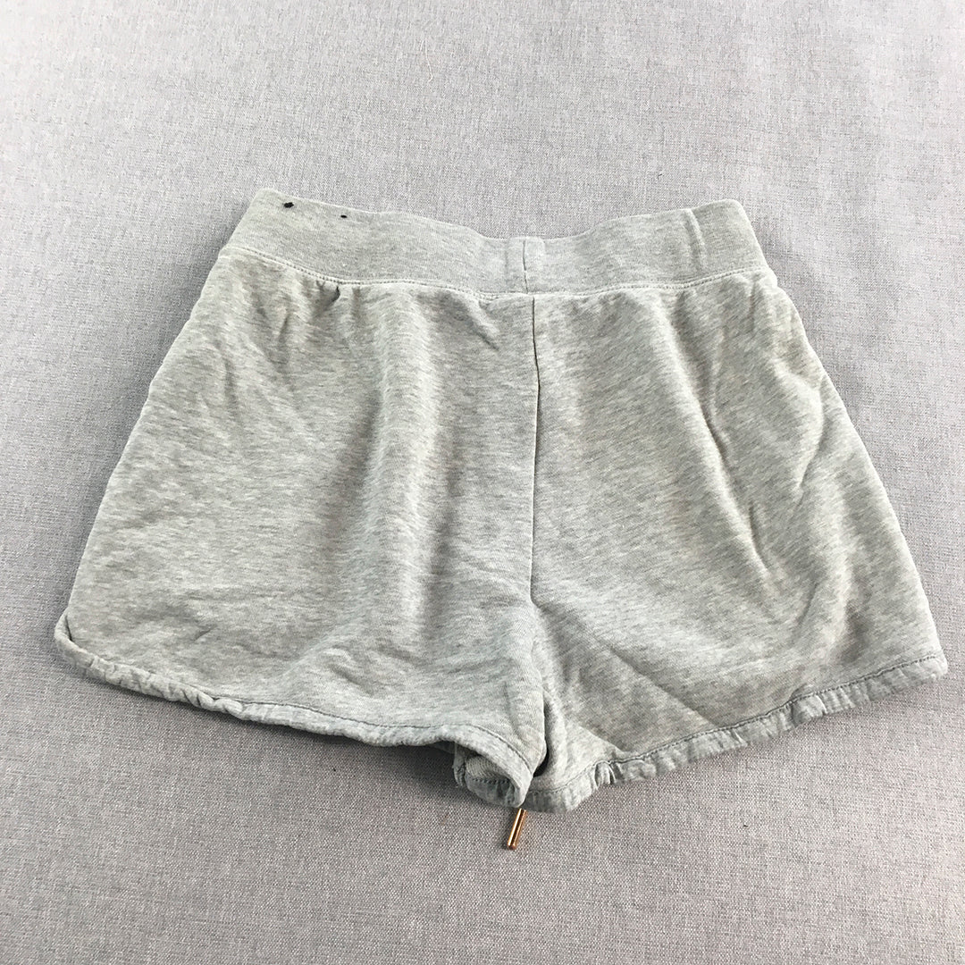 Nike Womens Shorts Size XS Grey Logo Drawstring Elastic Waist