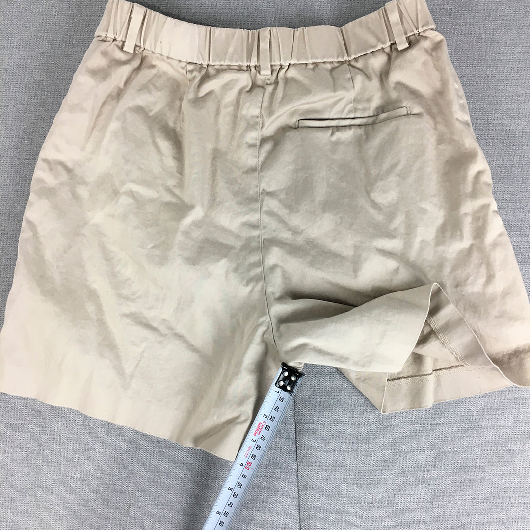 Uniqlo Womens Bermuda Shorts Size M Grey Elastic Waist Pockets