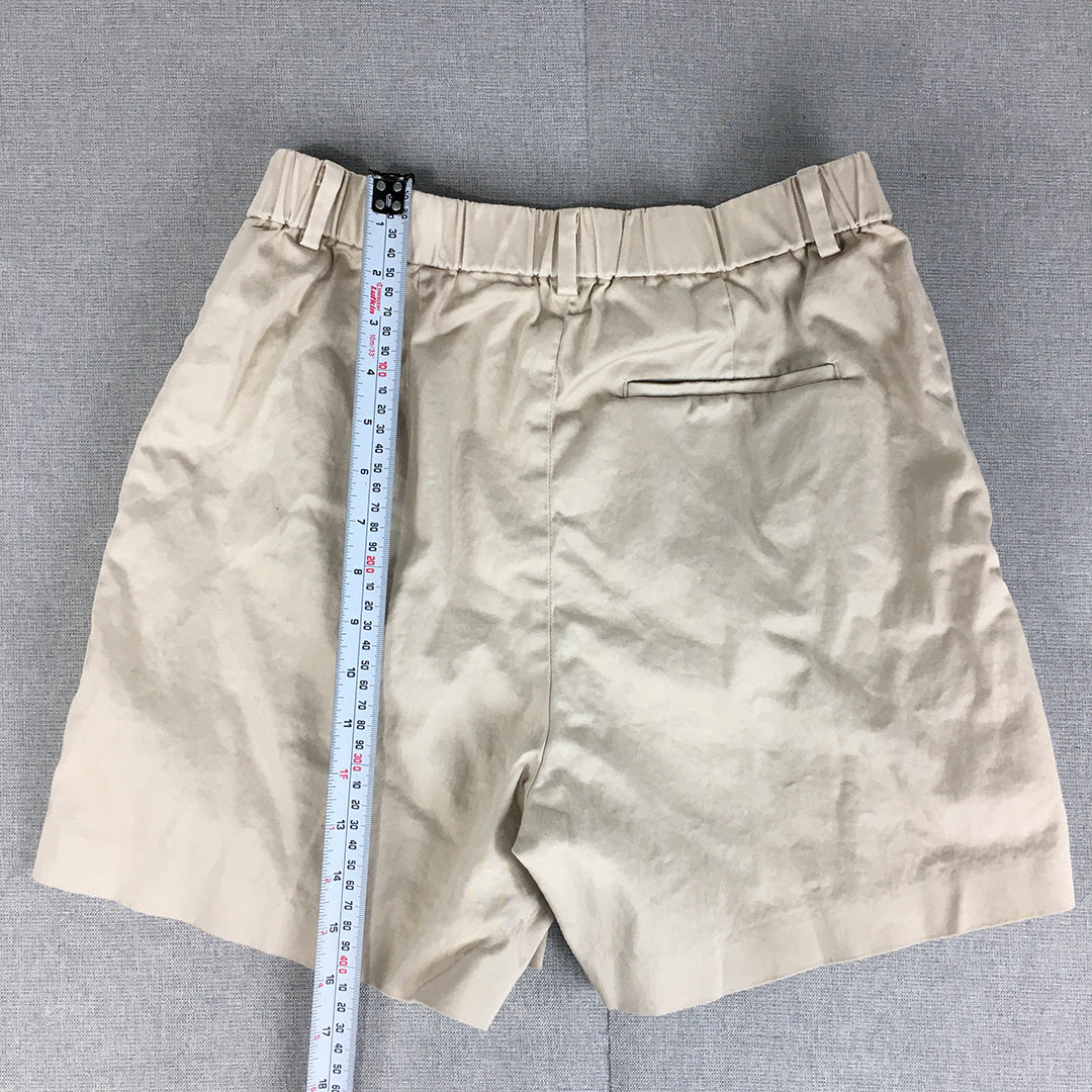 Uniqlo Womens Bermuda Shorts Size M Grey Elastic Waist Pockets