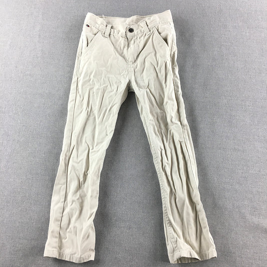 Tommy Hilfiger Kids Boys Chino Pants Size 6 Cream Beige Pockets Logo