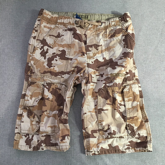 OshKosh B'gosh Kids Boys Cargo Shorts Size 5 Brown Camo Pockets Drawstring