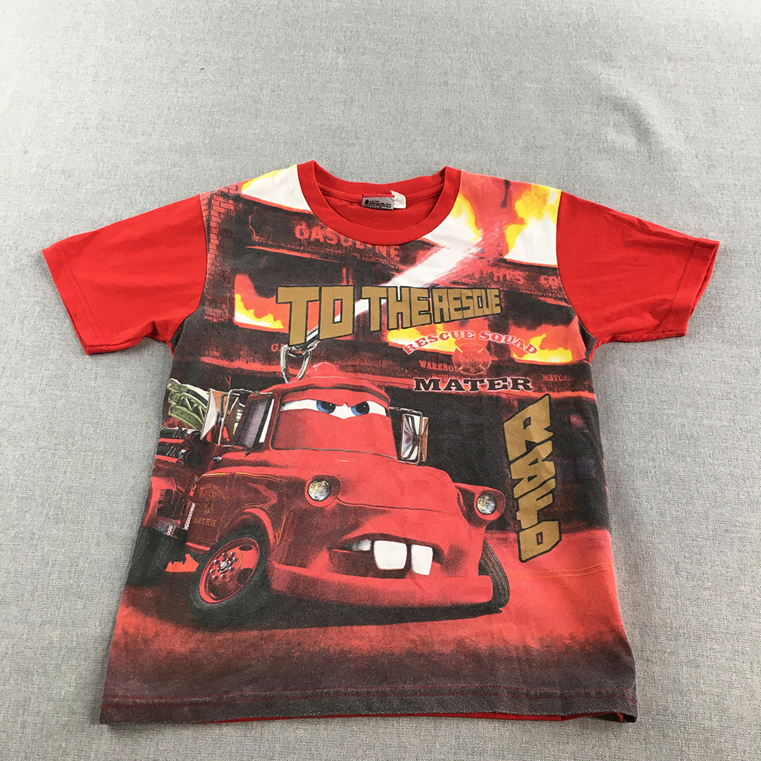 Disney Cars T-Shirt Kids Boys Size 12 Red Short Sleeve Top Mater