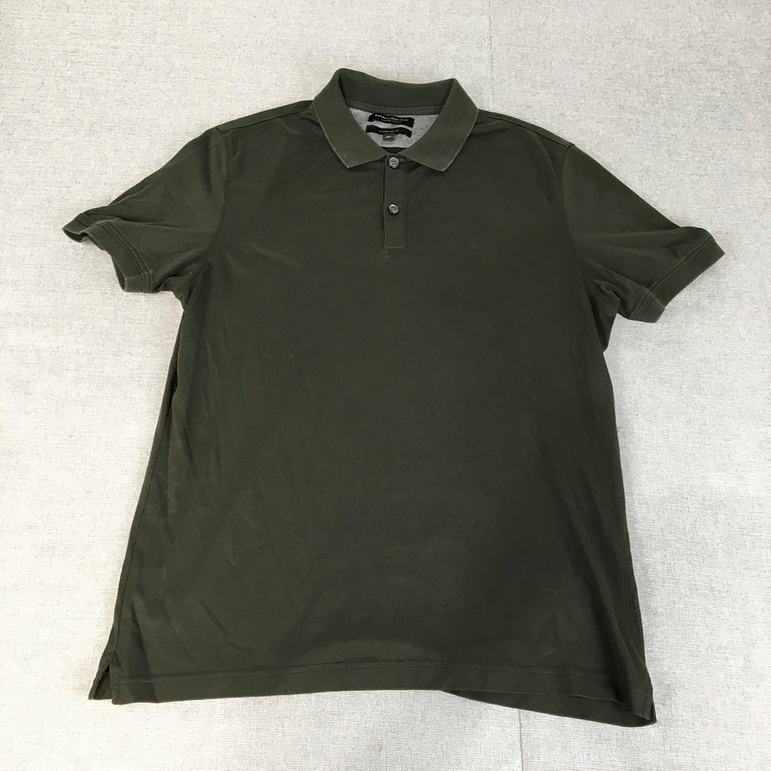 Banana Republic Mens Polo Shirt Size M Standard Fit Khaki Green Collared Rugby