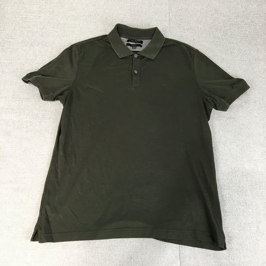 Banana Republic Mens Polo Shirt Size M Standard Fit Khaki Green Collared Rugby