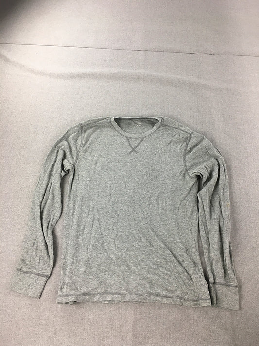 Old Navy Mens Thermal Shirt Size M Grey Crew Neck Knit Pullover