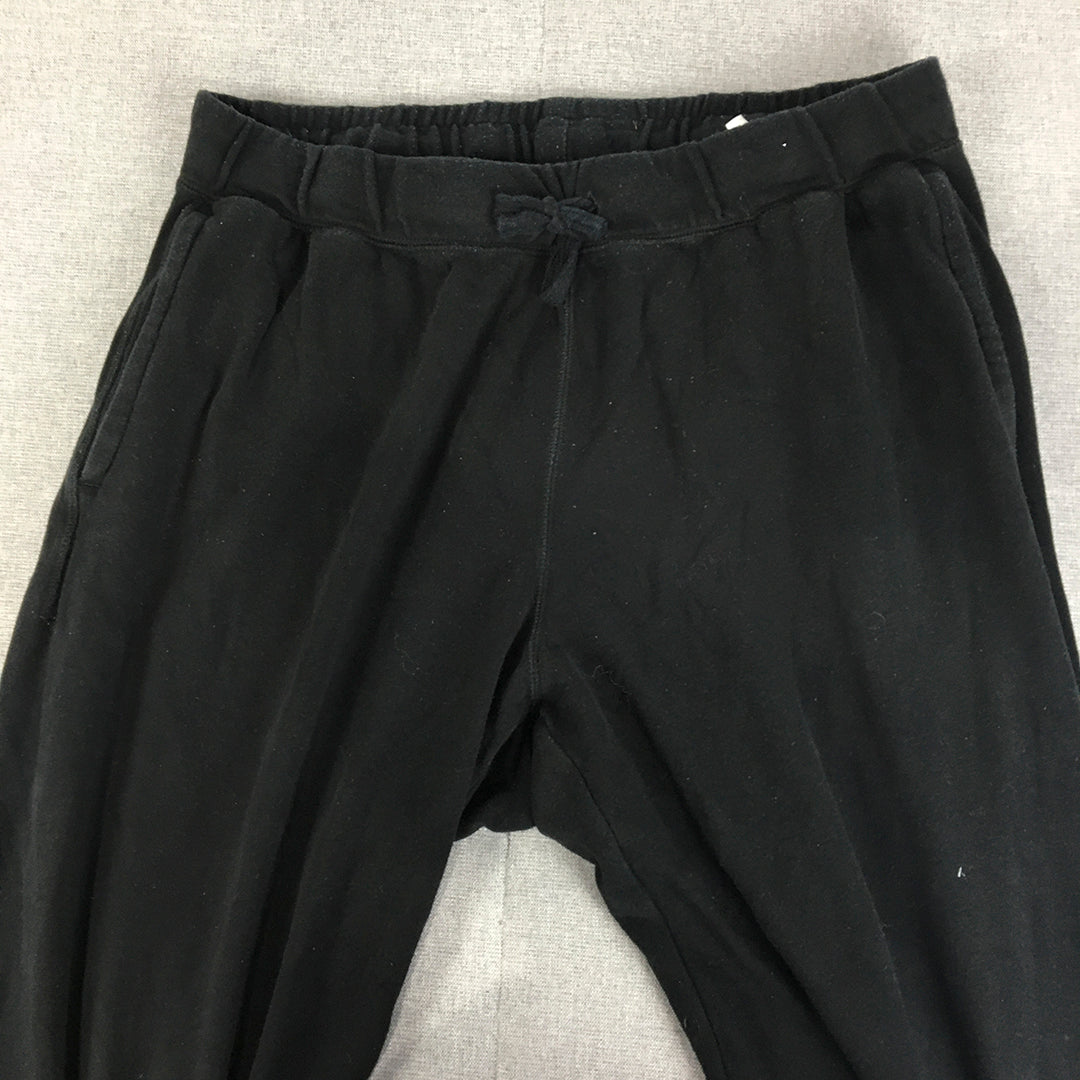 Uniqlo Mens Tracksuit Pants Size XL Black Drawstring Pockets Jogger