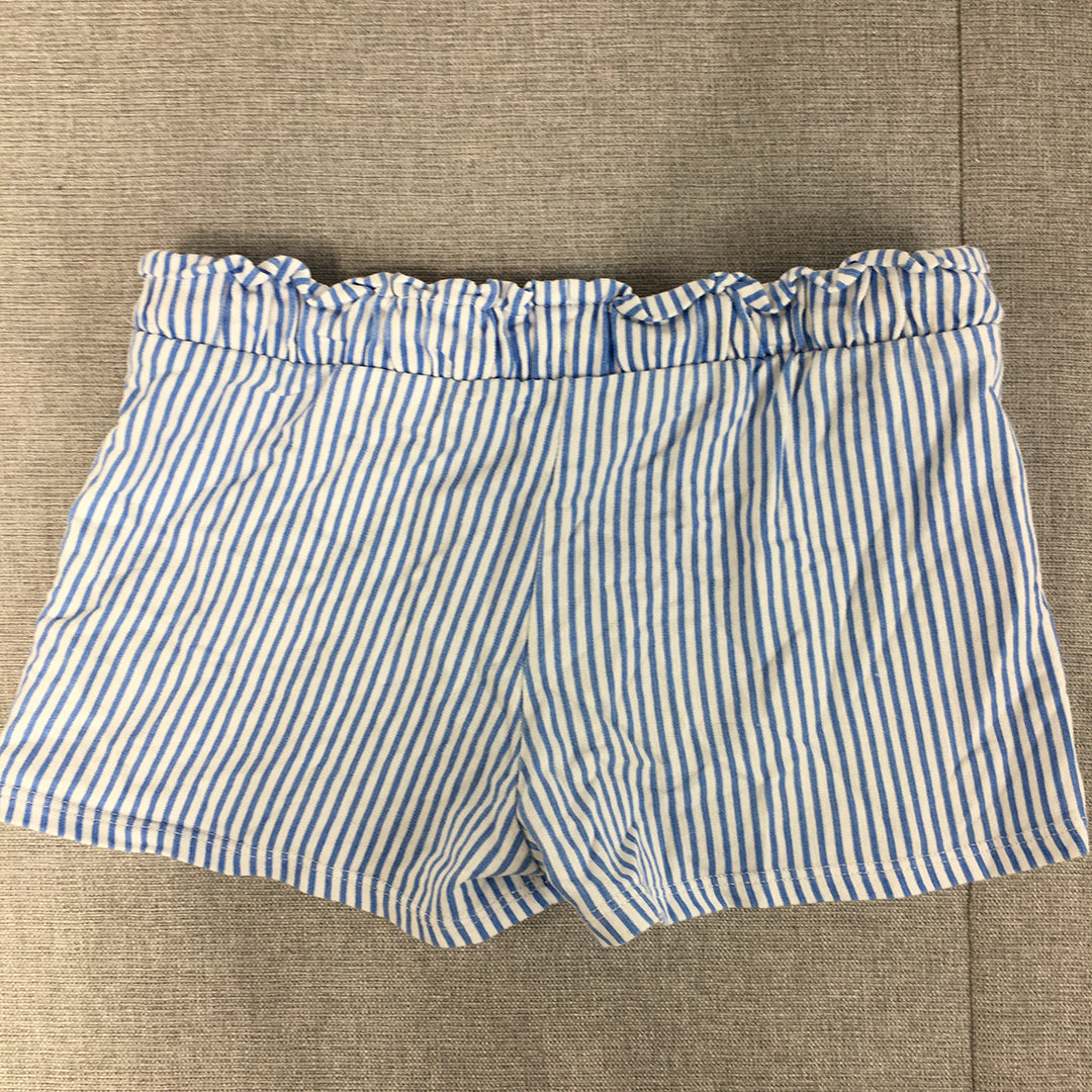 H&M Kids Girls Bermuda Shorts Size 3 - 4 Years Toddler Blue Striped Drawstring