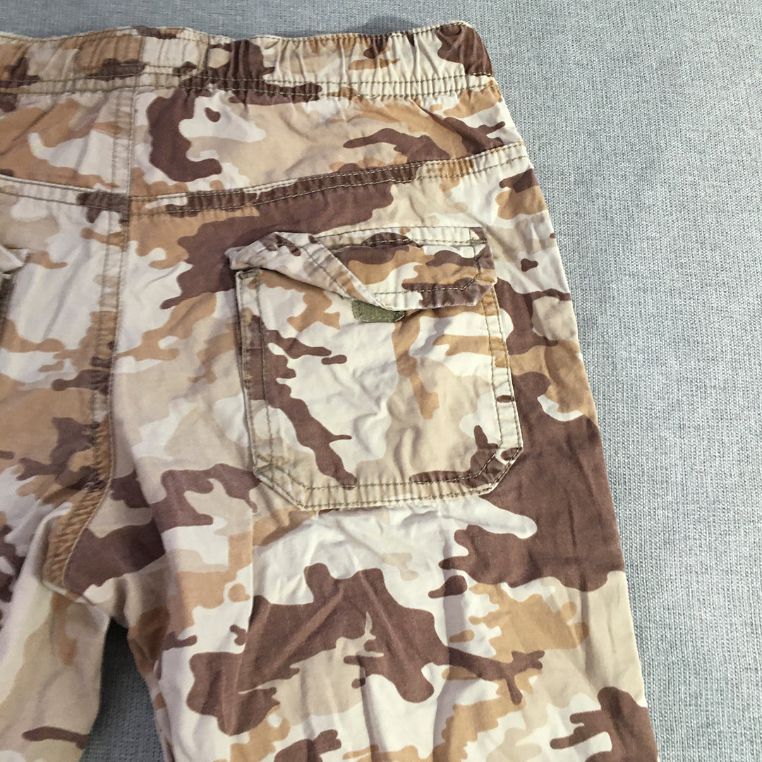 OshKosh B'gosh Kids Boys Cargo Shorts Size 5 Brown Camo Pockets Drawstring