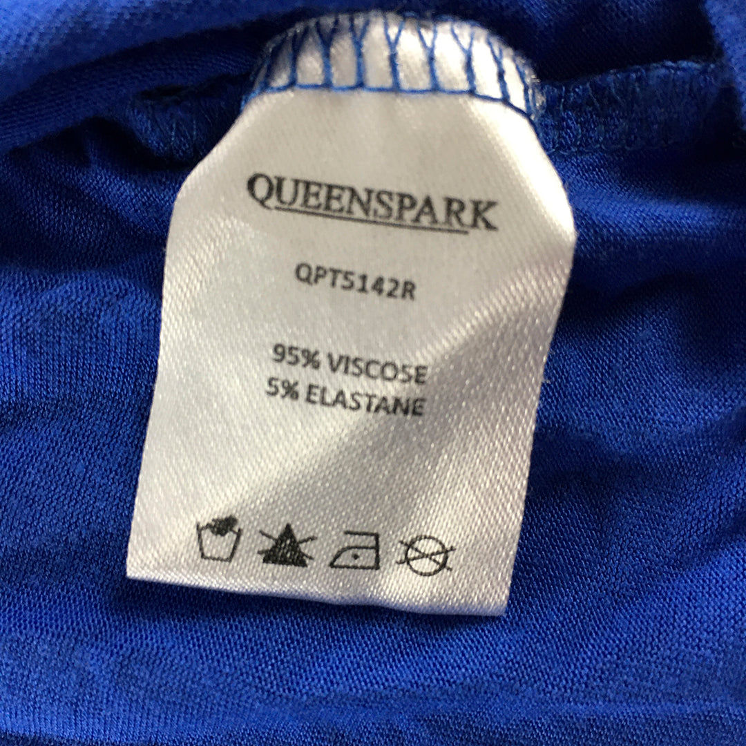 Queenspark Womens Top Size XL Blue V-Neck Long Sleeve Pullover Shirt