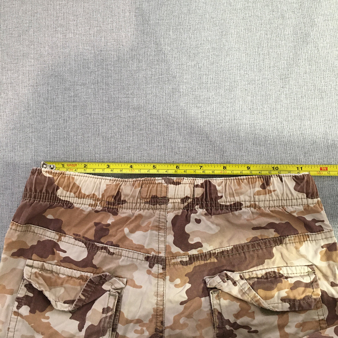 OshKosh B'gosh Kids Boys Cargo Shorts Size 5 Brown Camo Pockets Drawstring