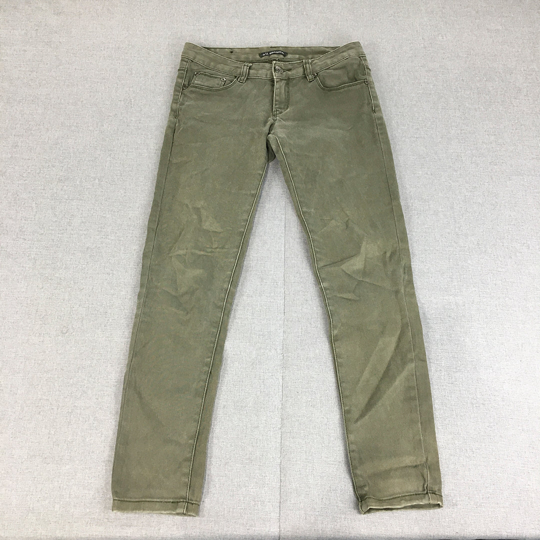 All Seasons Womens Skinny Jeans Size 27 (W27 x L26) Green Denim