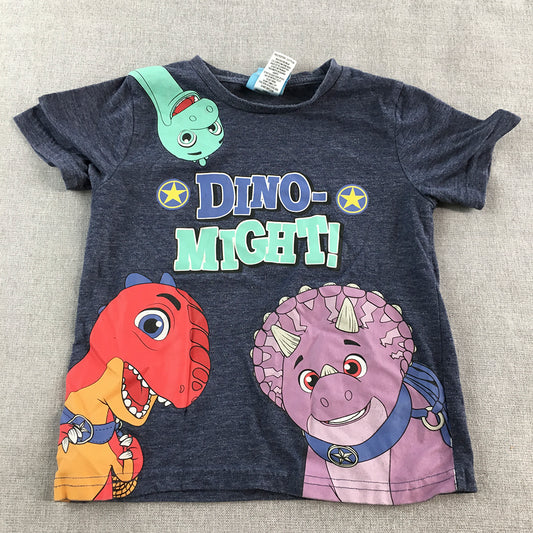 Dino Ranch Kids T-Shirt Size 4 Toddler Blue Short Sleeve Top