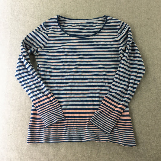 Sportscraft Womens Knit Sweater Size S Blue Striped Long Sleeve Knit Jumper