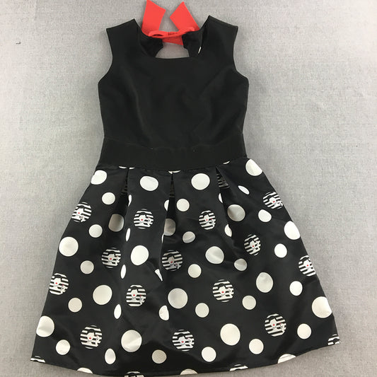 Two'e Womens Mini Dress Size 38 (XS) Black Polka Dot Sleeveless