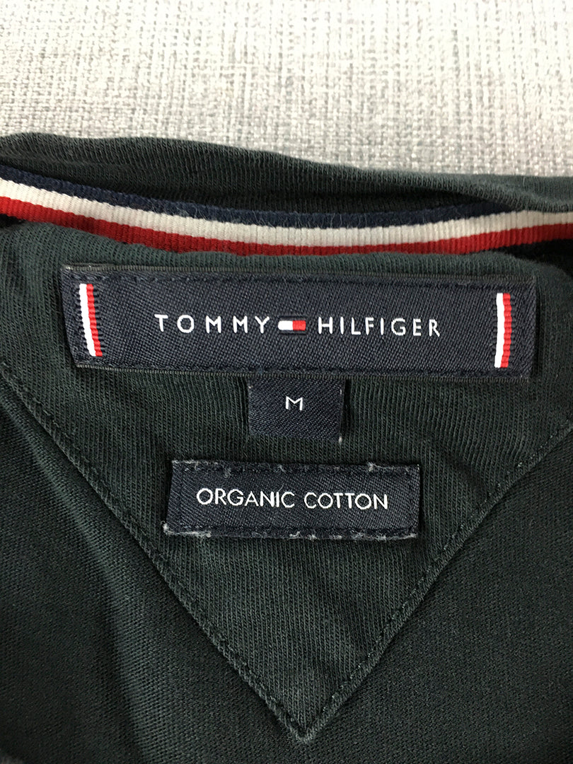 Tommy Hilfiger Mens T-Shirt Size M Black Short Sleeve Logo Crew Neck Tee