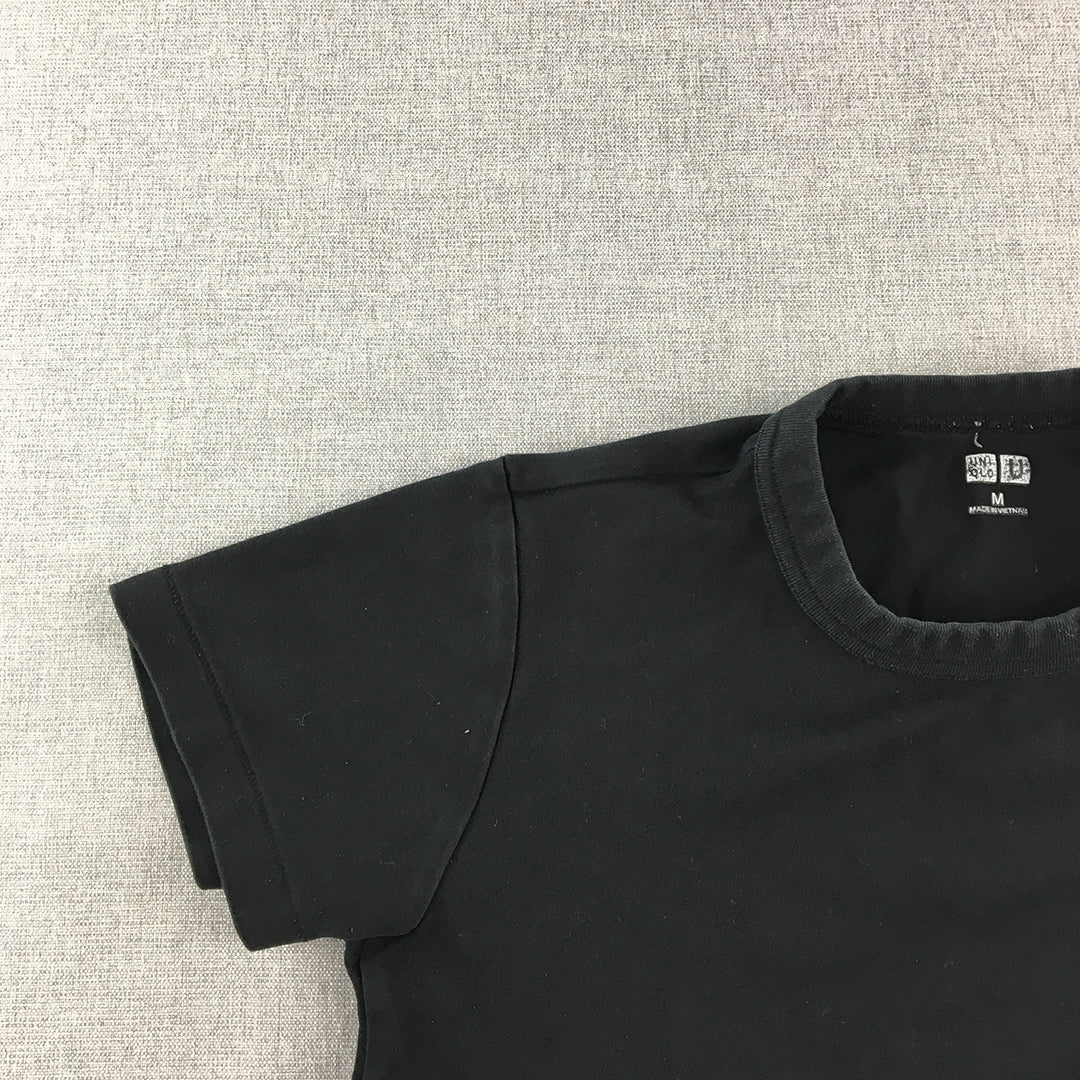 Uniqlo U Womens T-Shirt Size M Black Short Sleeve Crew Neck Top