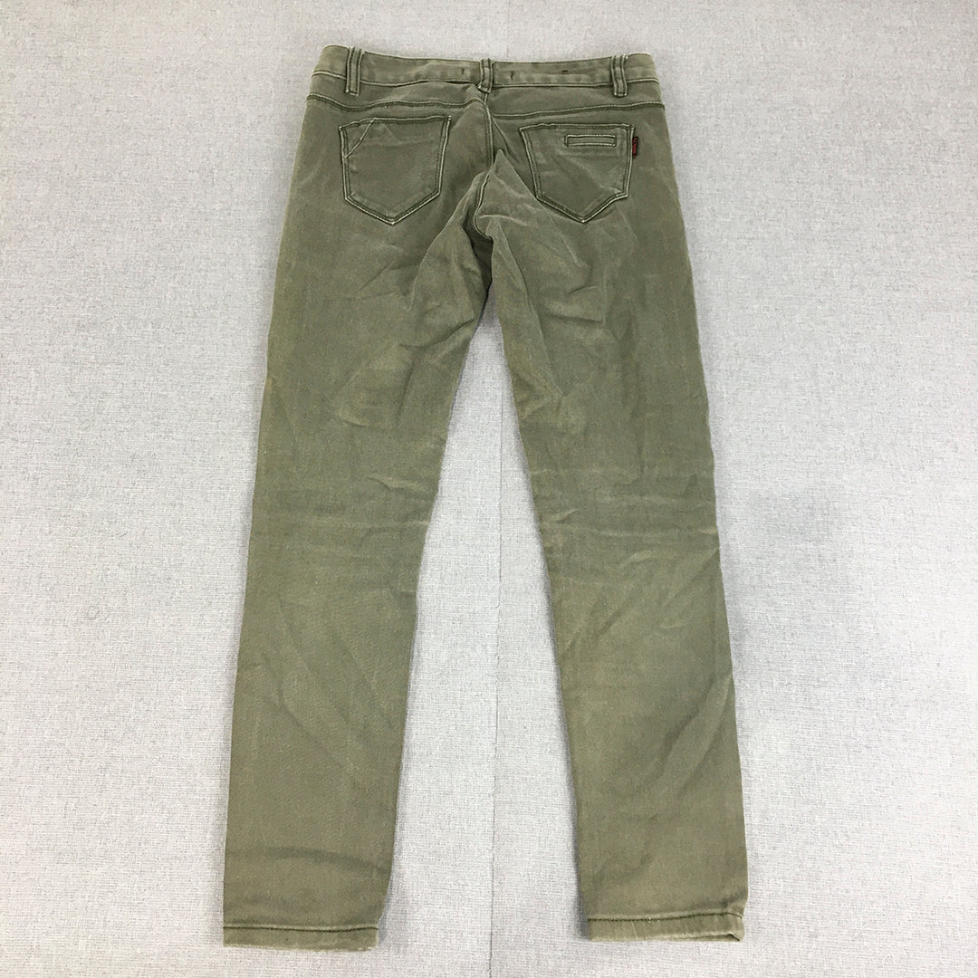 All Seasons Womens Skinny Jeans Size 27 (W27 x L26) Green Denim