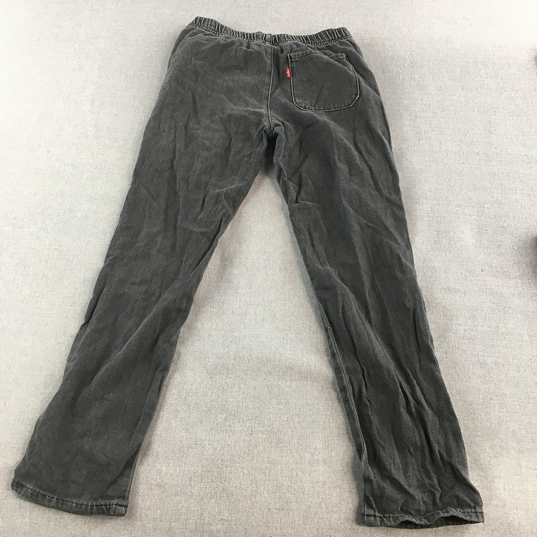 Levi's Kids Boys Jogger Jeans Size 12 Grey Black Dark Wash Denim Drawstring